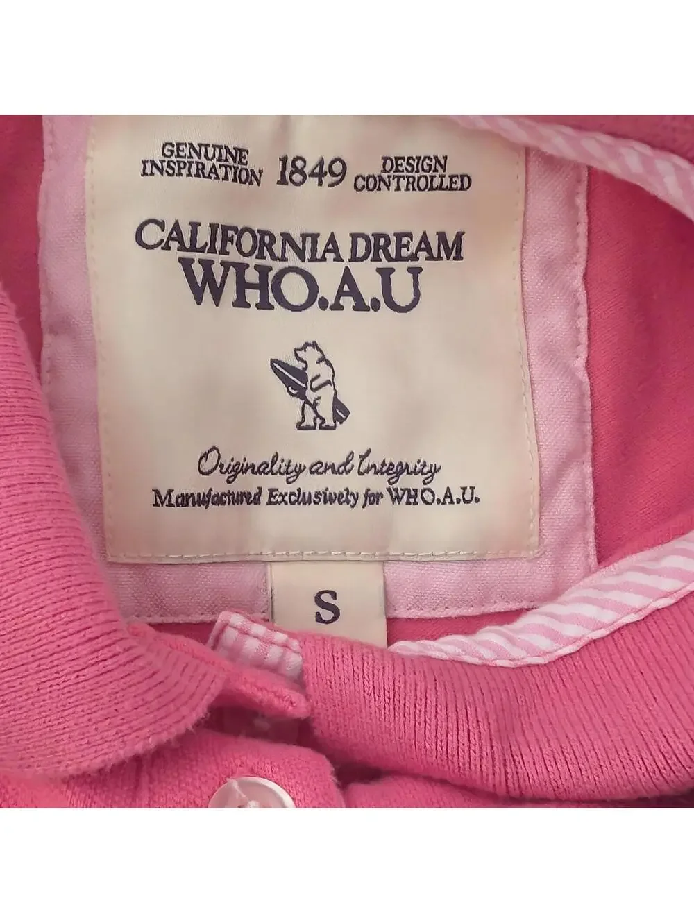 WHO.A.U California Dream Girls Pink Polo Dress Ruffle Hem Preppy Casual - Picture 3 of 5
